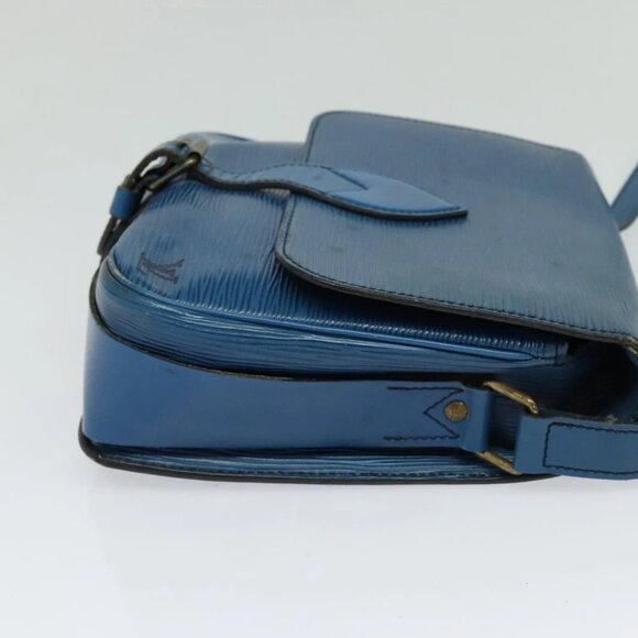 LOUIS VUITTON Epi Cartouchiere MM Shoulder Bag Blue - Picture 3 of 15